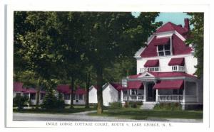 Ingle Lodge Cottage Court, Route 9, Lake George, NY Postcard