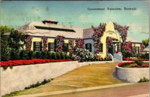 Government Aquarium Bermuda linen postcard 1939 Yankee Store