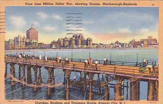 New Jersey Atlantic City View From Million Dollar Pier Showing Dennis Marlbor...