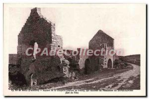 Old Postcard Ile de Batz Ruins Roman De La Chapelle De P?nity