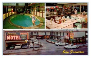 SAN FRANCISCO, CA ~ Roadside FRANCISCO CIVIC CENTER MOTEL Pool c1960s   Postcard 