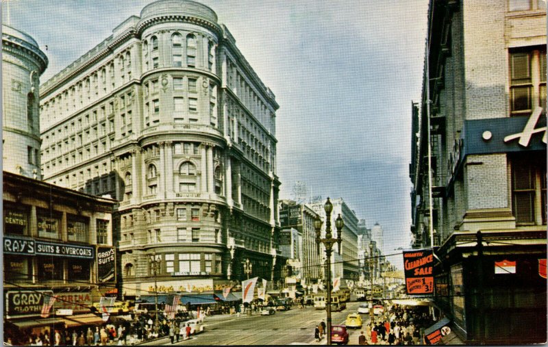 Vtg 1950s Market Street San Francisco California CA Unused Postcard