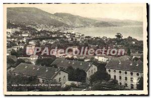 Old Postcard Menton View Gnrale And Fire