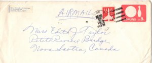 US Postal Stationery, 8 Cent Bowling Cover, Airmail Used 1972