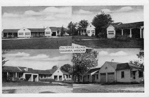 ALL STATES VILLAGE Columbia, Missouri Roadside Motel ca 1930s Vintage Postcard