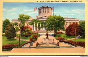 Ohio Columbus State Capitol and McKinley Memorial 1941 Curteich