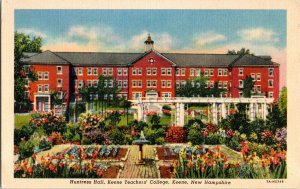 Keene New Hampshire College Huntress Hall Teacher School Linen Postcard Vintage 