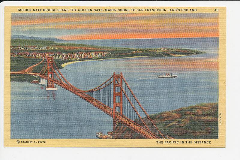 CA LN San Francisco Golden Gate Bridge LINEN