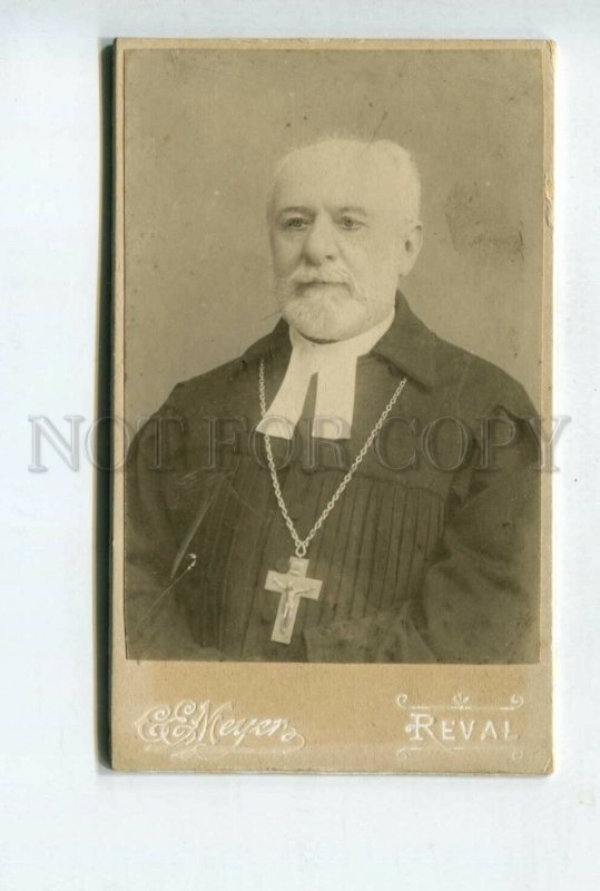 427650 ESTONIA Revel PRIEST Pastor WWI RUSSIA STAMP cdv PHOTO