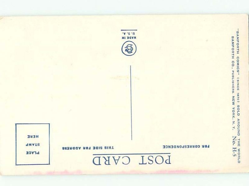 Bamforth Comic signed FAMILY WALKING WITH MANY BABIES AB9775