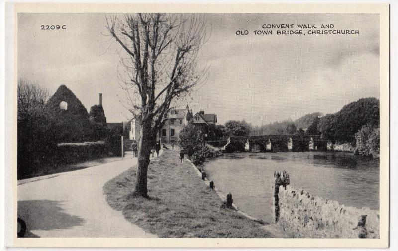 Dorset; Convent Walk & Old Town Bridge, Christchurch PPC By Richter, Unposted 