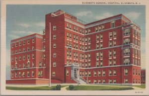 Postcard Elizabeth General Hospital Elizabeth NJ