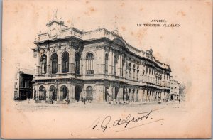 Belgium Anvers Le Theatre Flamand Antwerp Vintage Postcard 04.35