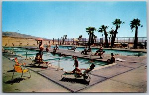 Vtg California CA Desert Highlands Hot Springs Swimming Pool View Postcard