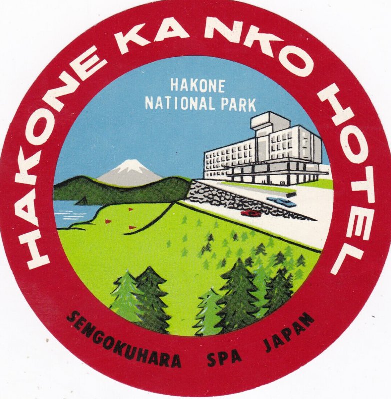 Japan Hakone National Park Hakone Ka Nko Hotel Vintage Luggage Label sk2410