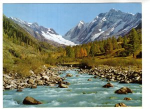 Loetschental River in Lauchern Alp Mountains, Switzerland