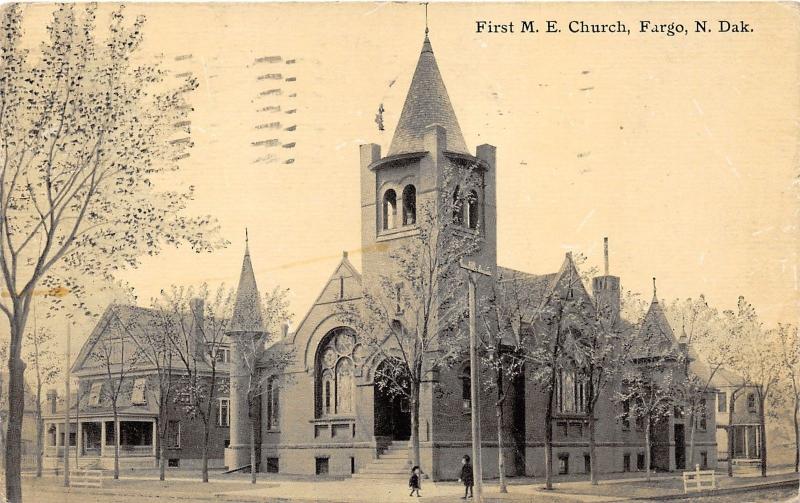 Fargo North Dakota~First Methodist Episcopal Church~Children by Street~House~'12