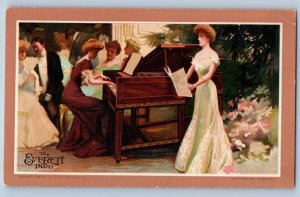 Advertising Postcard Women The Everett Piano c1905 Unposted Antique