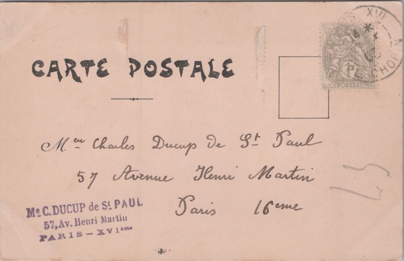 Alexandre Jean Louis Jazet Art Nouveau Lady Les Palmiers Postcard C376