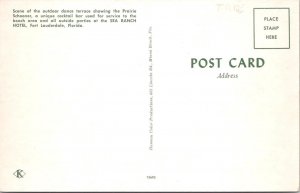 Ft Lauderdale, FL Florida OUTDOOR COCKTAIL BAR~SEA RANCH HOTEL ca1950's Postcard