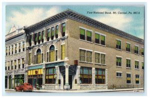 First National Bank MT Mount Carmel Pa Pennsylvania Postcard (CB15)