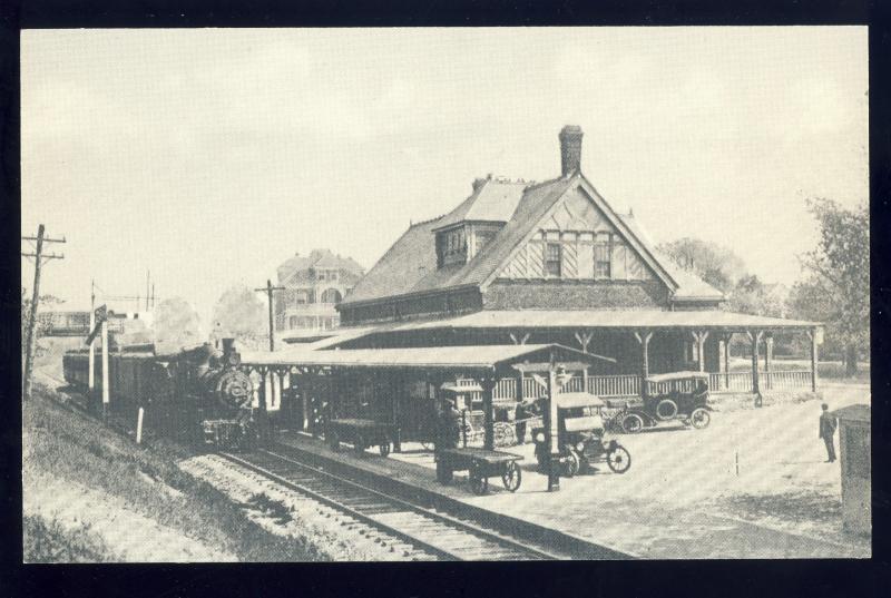 Attleboro, Massachusetts/Mass/MA Postcard, Broadway Train Station, Reprint