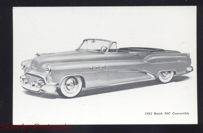 1952 BUICK 56C CONVERTIBLE VINTAGE CAR DEALER ADVERTISING POSTCARD '52 BUICK