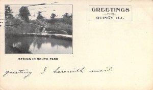 c.'03, Private Mailing Card, Greetings from South Park,Quincy, IL, Old Post Card