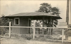 Panama? US Navy Yard Handsome Gentleman at Post Real Photo Vintage Postcard