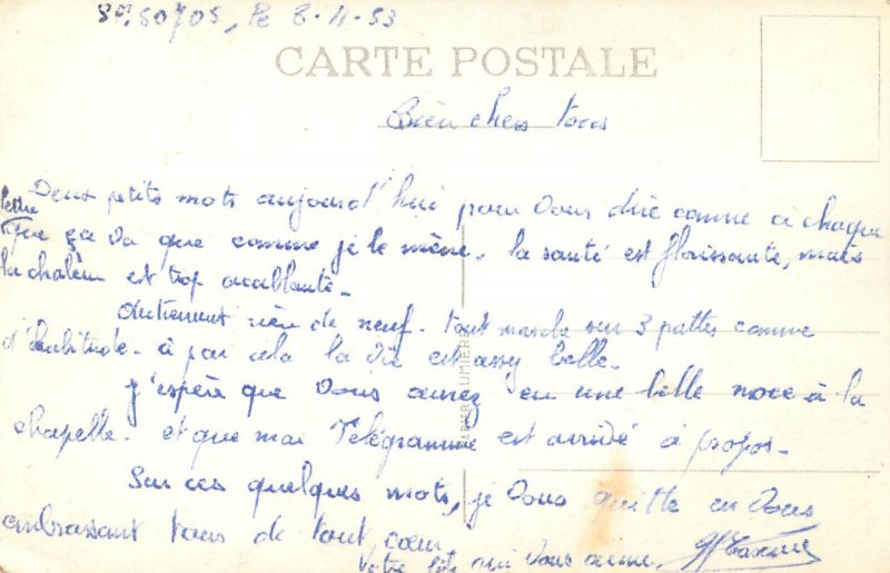 Canada Cap Saint Jean moonlight photo postcard c.1953