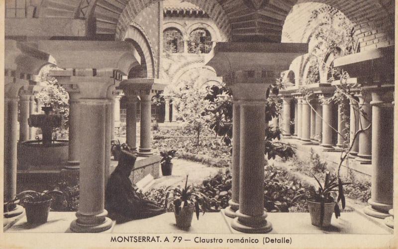 Postal 62335 : Montserrat - Claustro romanico (Detalle)