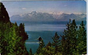 LAKE TAHOE, CA (NV)  View Across LAKE  BOATHOUSE c1950s Mike Roberts  Postcard