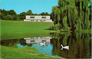 Hidden Lake Gardens near Tecumseh & Adrian MI Michigan Swans Unused Postcard F65