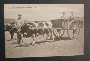 Mint Postcard A Local Carrier St Vincent CV Cape Verde Cow Wagon RPPC