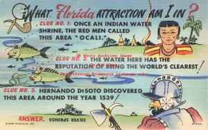 Curt Teich Linen Postcard, What Florida Attraction Am I In? Silver Springs