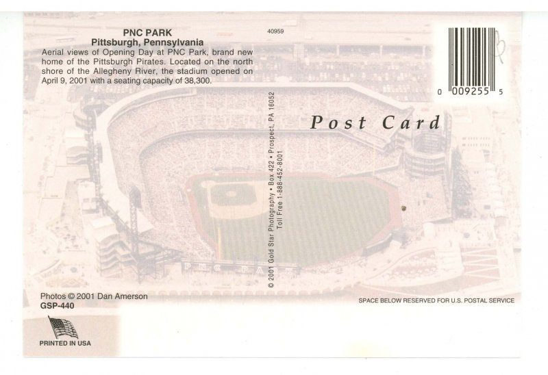 PA - Pittsburgh. PNC Park, Home of the Pirates. Aerial View       (4x6)