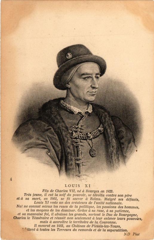 CPA Louis XI, Fils de Charles VII, né á Bourges Royalty Nobelty (314511)