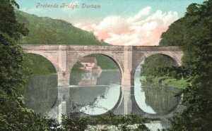 Vintage Postcard Prebends Bridge Stone Arch Framwellgate & Elvet Durham England