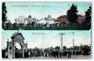 1910 Multiview Implement Exhibit Wisconsin State Fair Wisconsin Vintage Postcard