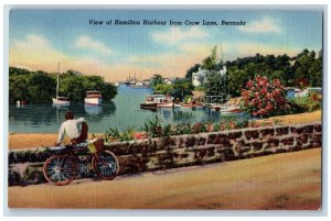 Bermuda Postcard View of Hamilton Harbour from Crow Lane c1930's Unposted