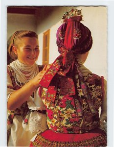 Postcard National costume, Buják, Hungary