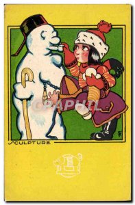 Postcard Old Fancy snowman Child Shoes Raoul Rue de Noailles Marseille