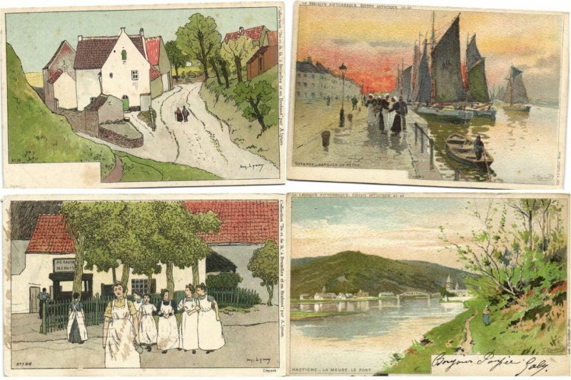 BELGIUM 69 Vintage Litho Postcards pre-1920 (L4107)