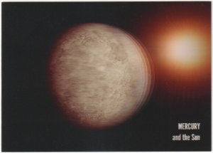 Mercury And The Sun, 3D Lenticular Postcard, Planetary Astronomy