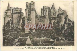 Old Postcard Ch�teau Pierrefonds in ruins