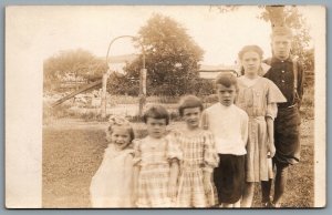 Postcard RPPC c1910s New York Photo of 6 Children Kellogg Studios Cuba NY