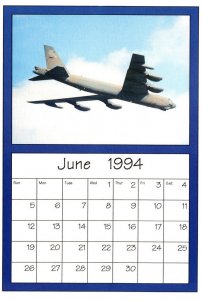 Airplanes 1994 Calendar Card June AirShow '94 Oshkosh Wisconsin Boeing B...