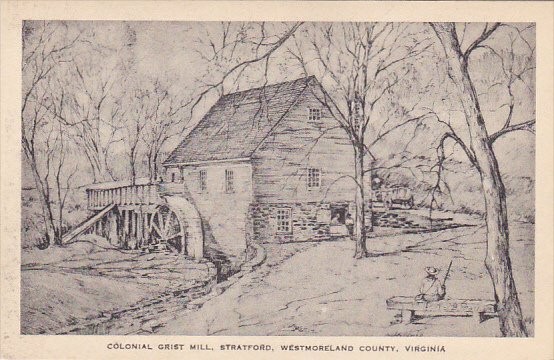 Virginia Westmoreland County Colonial Grist Mill Statford Albertype