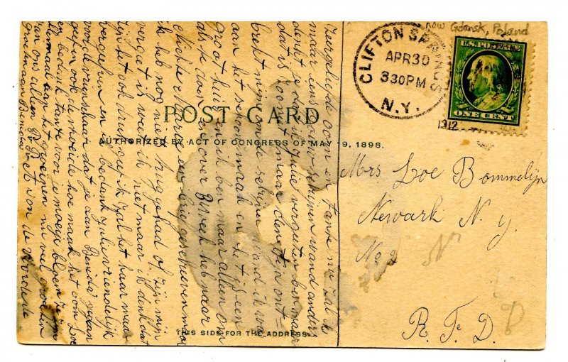 Poland - Danzig (now Gdansk). Whaf Scene       (stain)