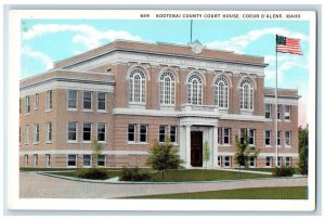 Coeur D' Alene Idaho Postcard Kootenai County Court House Building c1920 Vintage